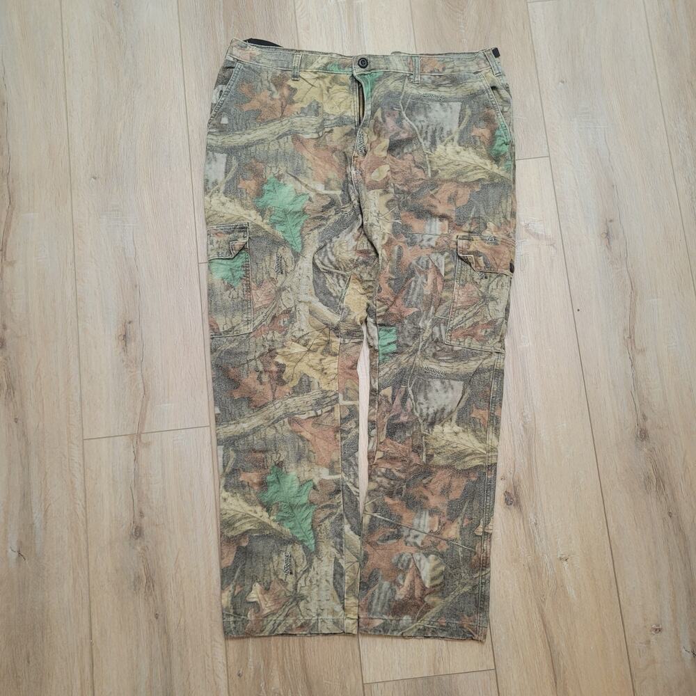 Vintage Y2K Advantage Camo Cargo Chamois Pants Mens 2XL Adjustable Waist